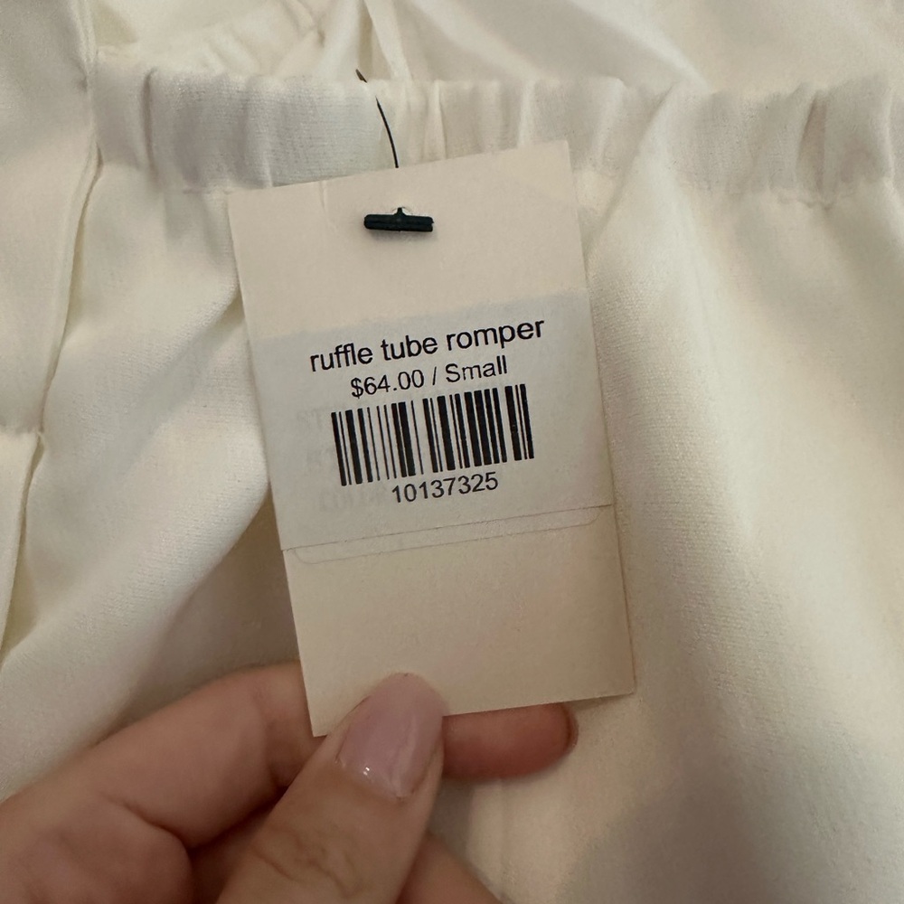 White Ruffle Romper - Picture 5 of 5
